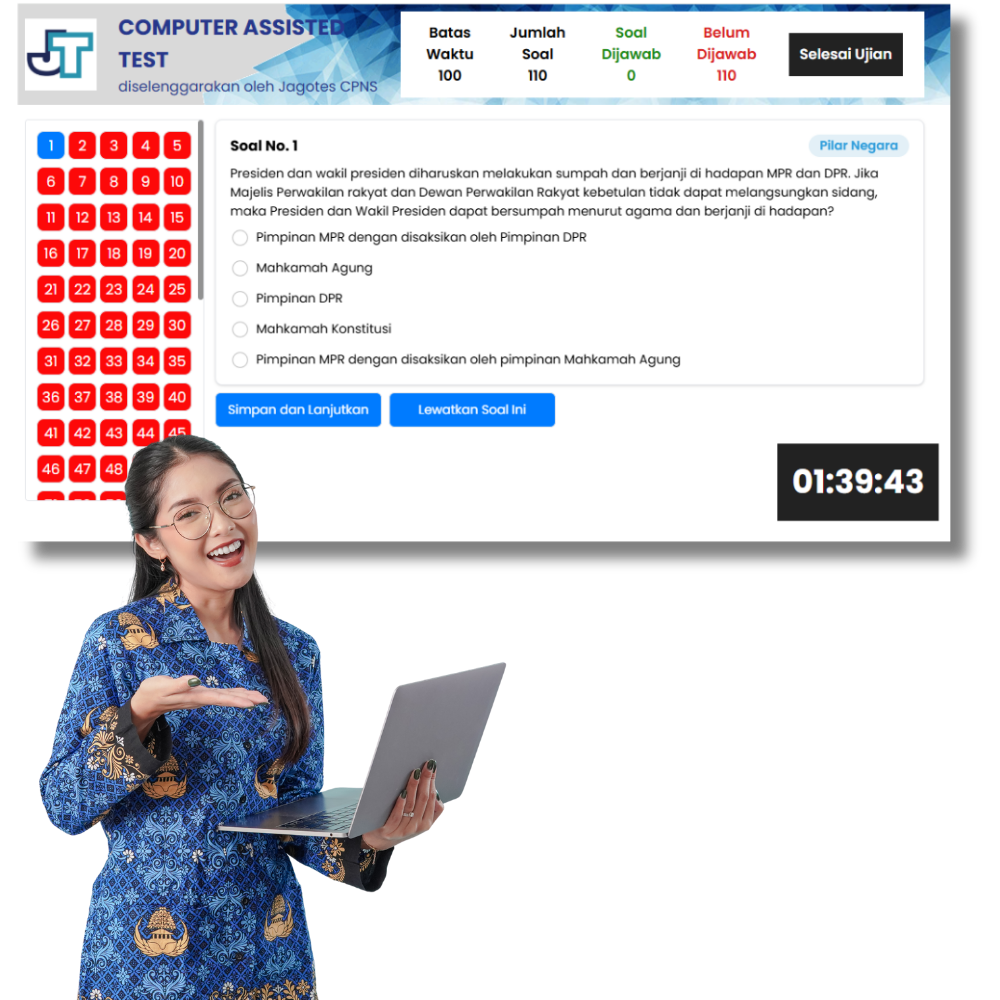 Latihan dirancang seperti tes aslinya